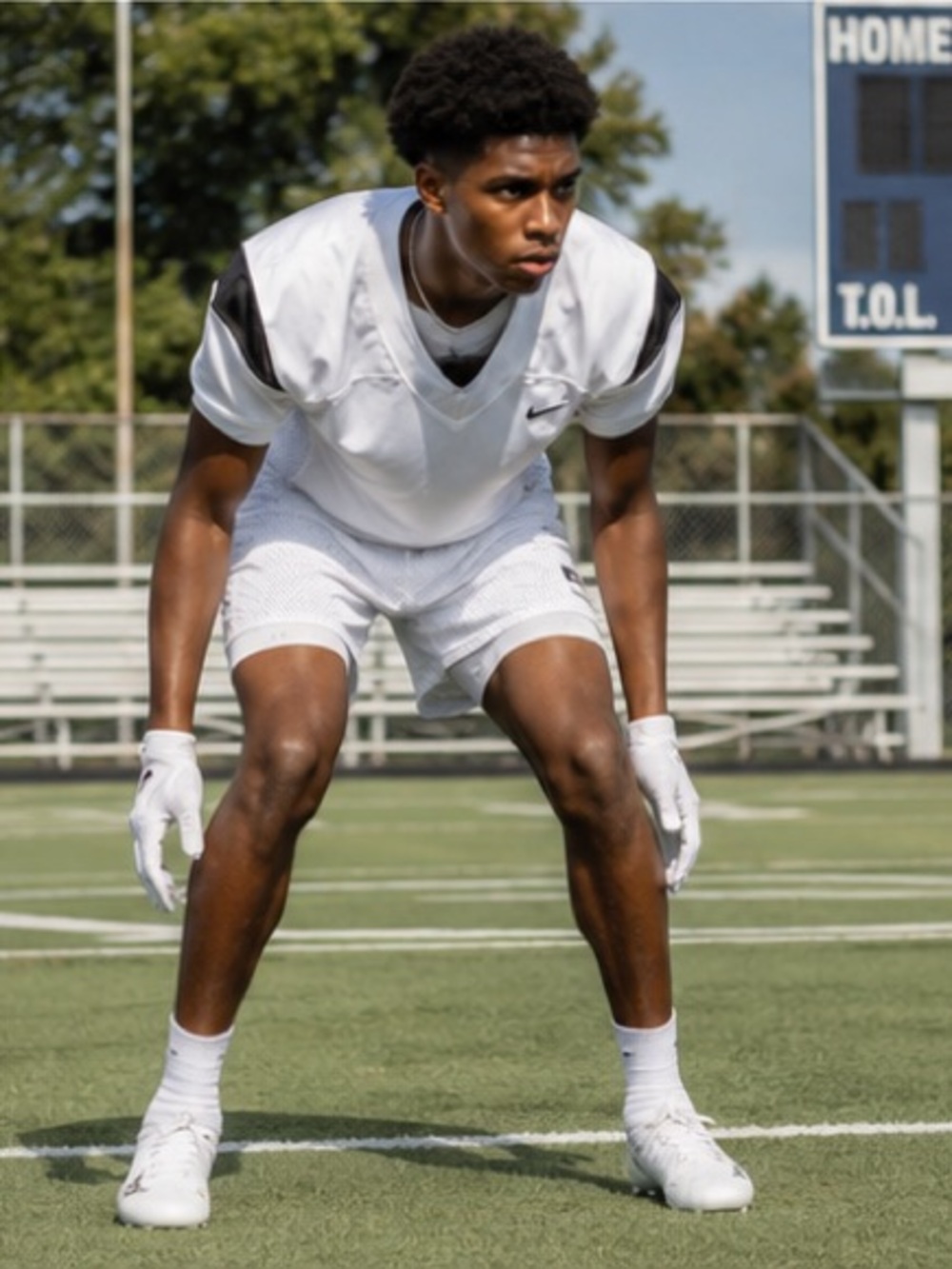 Nike Men’s White Football Jersey with Black Accents - Picture 6 of 6